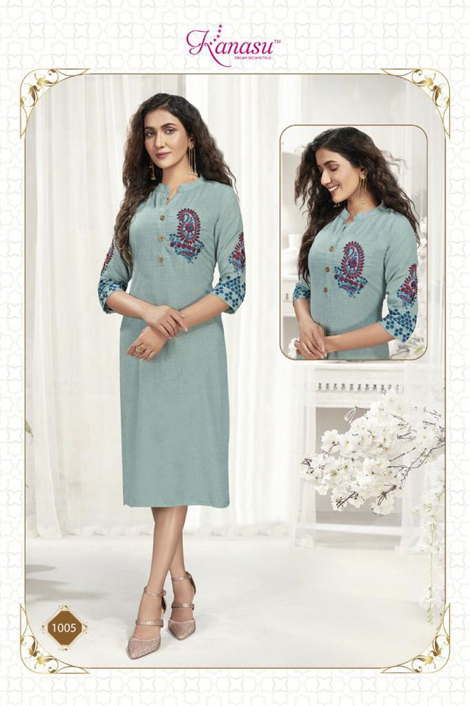 Kanasu Roohi 2 Rayon Fancy Wear Designer Latest Kurti Collection